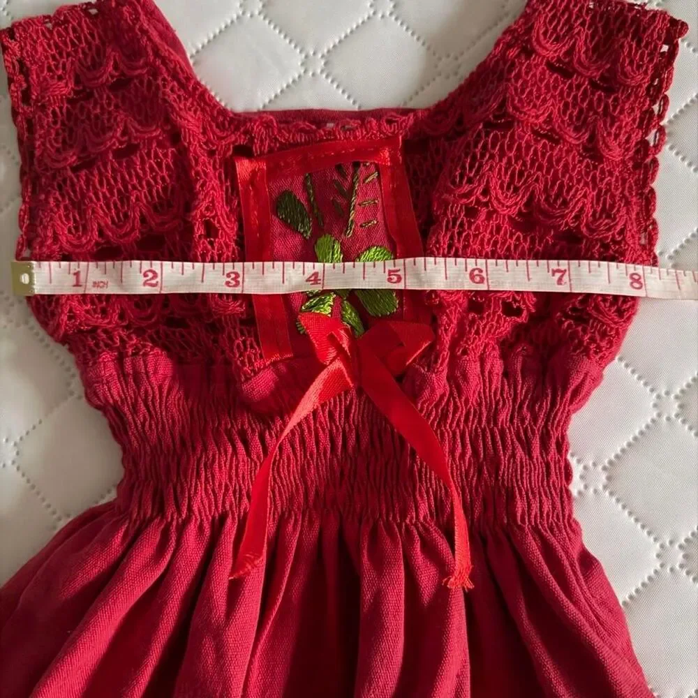 Mexicans toddler Red and Burgundy Dress